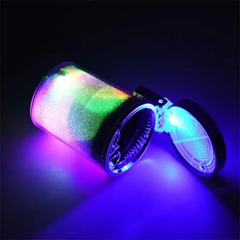 Light Up Your Drive, Keep It Clean!  LED Car Ashtray with Sealed Lid – Air Vent & Cup Holder Mount, Multifunctional Design.