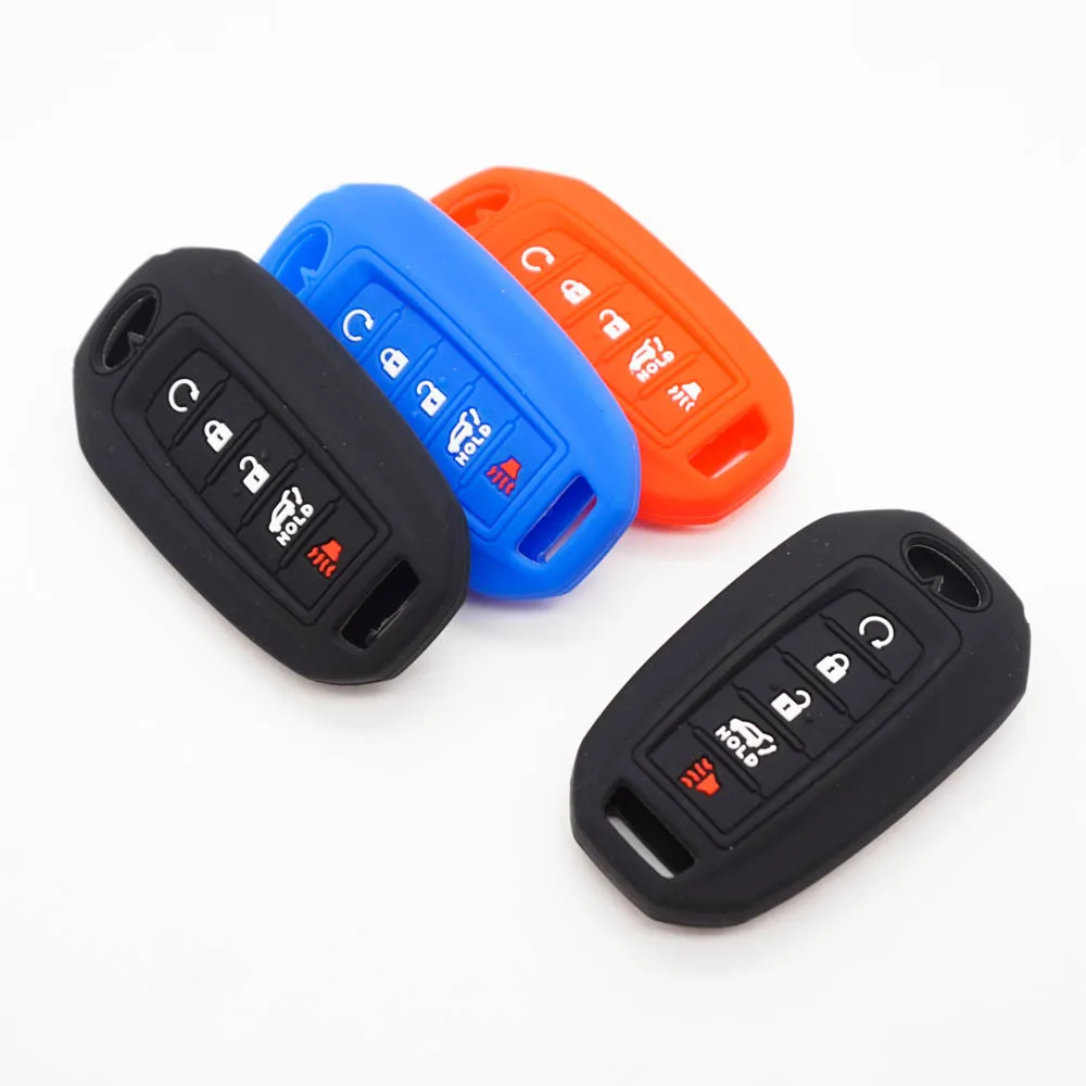 Xinyuexin Silicone Car Key Cover for Infiniti Keyless Entry Remote Rubber Case Shell QX50 QX60 QX80 5 Button 2019 2020 2022 2023