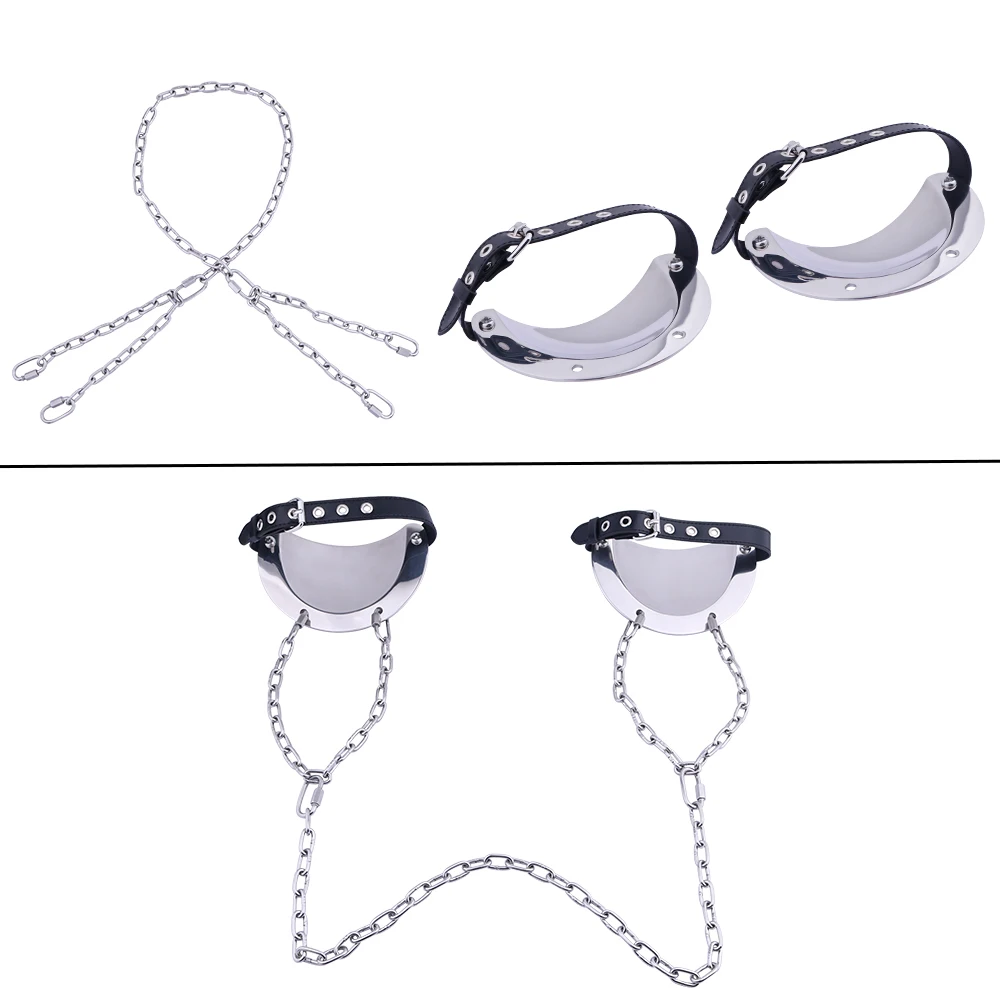 GBAR الفولاذ المقاوم للصدأ جهاز ضبط النفس الصدر يمكن ارتداؤها حزام عبودية الثدي BDSM يمزح الجنس لعب للنساء الكبار اللعب الملحقات #3