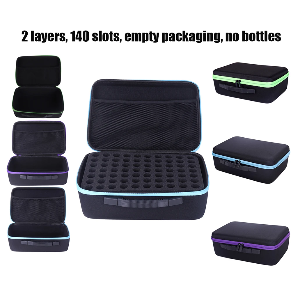 140 Slots Durable Nylon Diamond Painting Storage Box - Multi-color Purple/Blue/Green, Fashionable Zipper Storage Box,