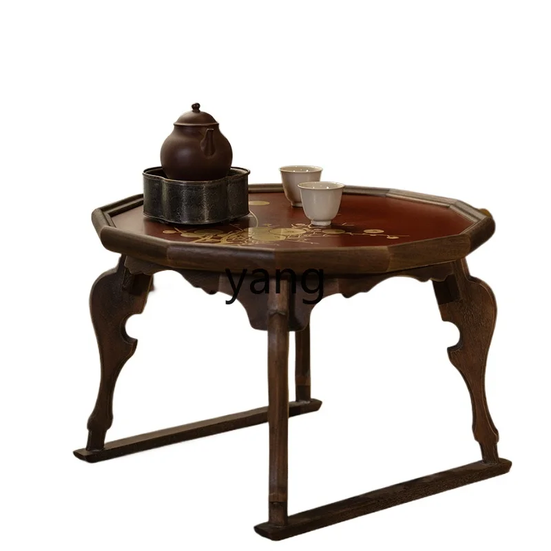 

LH black walnut small tea table Chinese pure copper coffee table balcony Kang few tea table