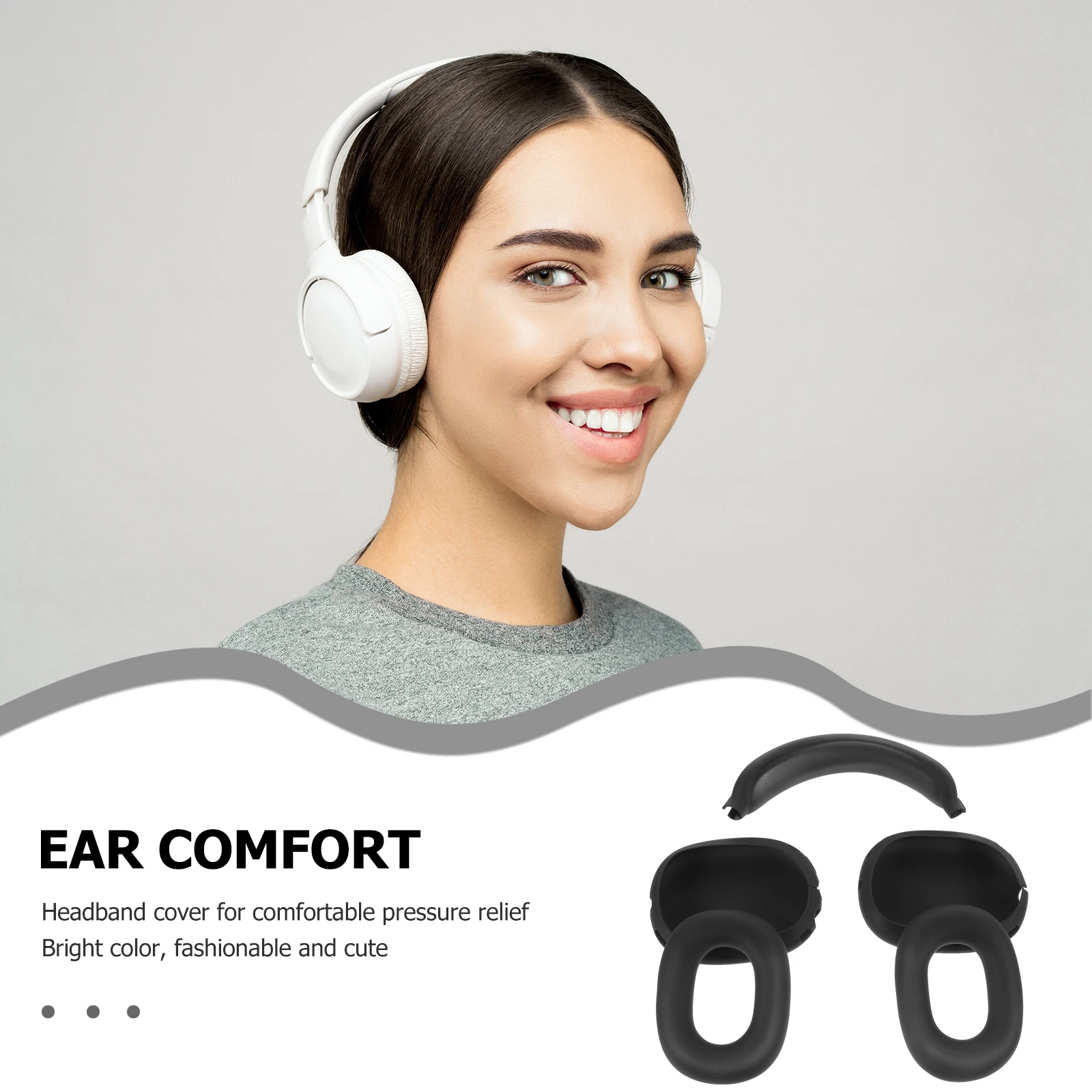

1 Set Tpu Headphone Protective Cover For Wireless Earphones Scratch Resistant Drop Resistant Comfortable Headband Cover Bright