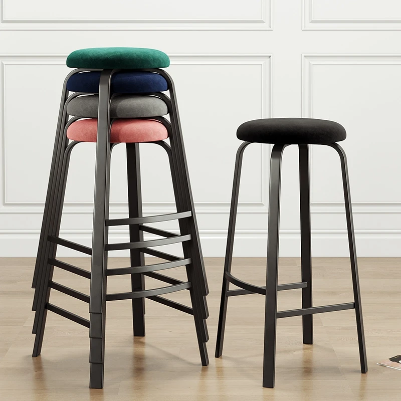 Bar chair modern simple stool high chair bar chair ktv cashier front desk can be stacked home bar stool