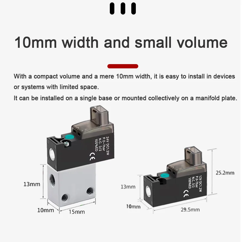 2-Position 3-Way High-Frequency Micro Solenoid Valve Vacuum Pneumatic Mini Valve Low Power Consumption for Industrial Use