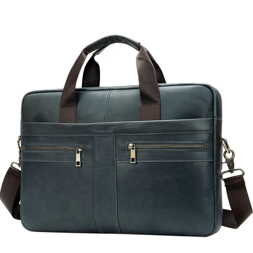 

Men's Genuine Leather Briefcase Male Man Laptop Bag Natural Leather for Men Messenger Bags Men's Briefcases Gray