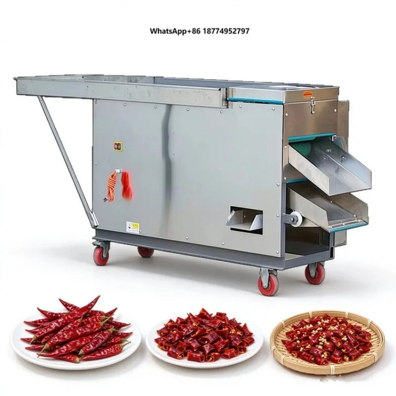 Multifunctional Chili Ring Cutting Machine 400-500kg/h Electric Vegetable Cutter Slicer Shredder for Sauce Factory