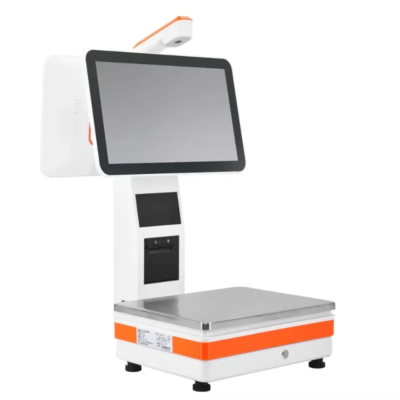 -AI 0.1s Recognition Camera Electronic Smart Scales Supermarket Pos with 58mm Receipts Printer