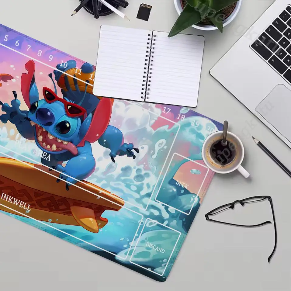 Playmat Lorcana Stitch mouse pad 900x400 trading card gaming non-slip Game Mats assisted combat framework TCG Trading Card Game