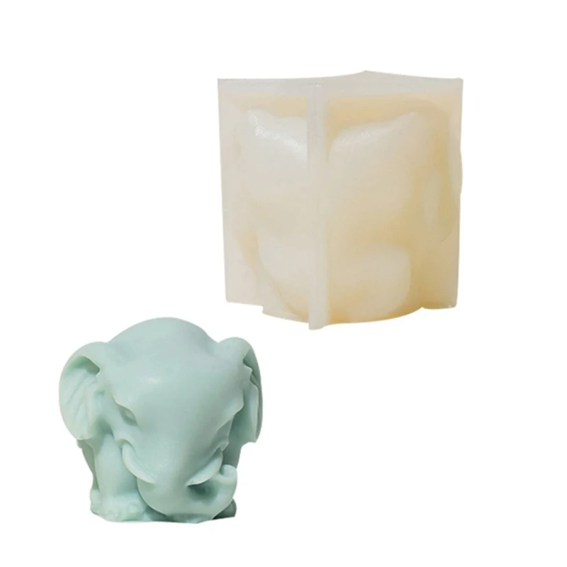 Moldes silicona para velas R2LD, elefante 3D, para fabricación velas resina epoxi, moldes silicona para yeso y