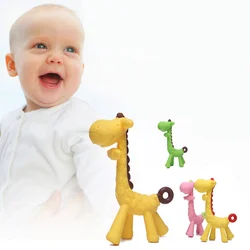 0-1Years Baby Silicone Teether Animal Giraffe Shape Baby Infant Dental Care Teeth Nursing Toddler Toys