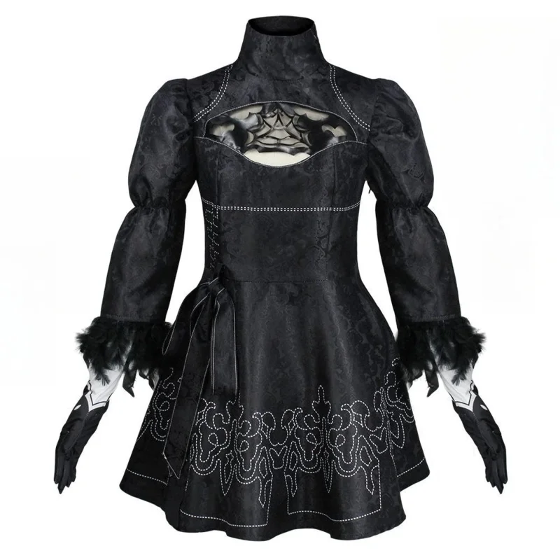 Nier Automata 2B disfraz de Cosplay para mujer, conjunto de juego de rol femenino, disfraz de niña, vestido de fantasía para fiesta de Halloween