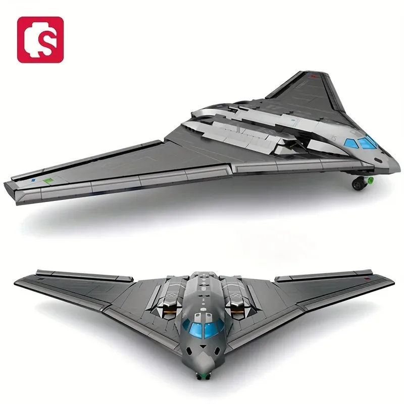 

SEMBO BLOCK Military Stealth Strategic Bomber Assembly Building Blocks Moc Airplane Fighter Model Brick Toys For Boys Kids Gifts