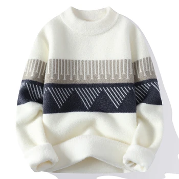 Fall Mens Christmas Cashmere Sweater O Neck Men Tops Quality Male Pullover Sweaters Thick…