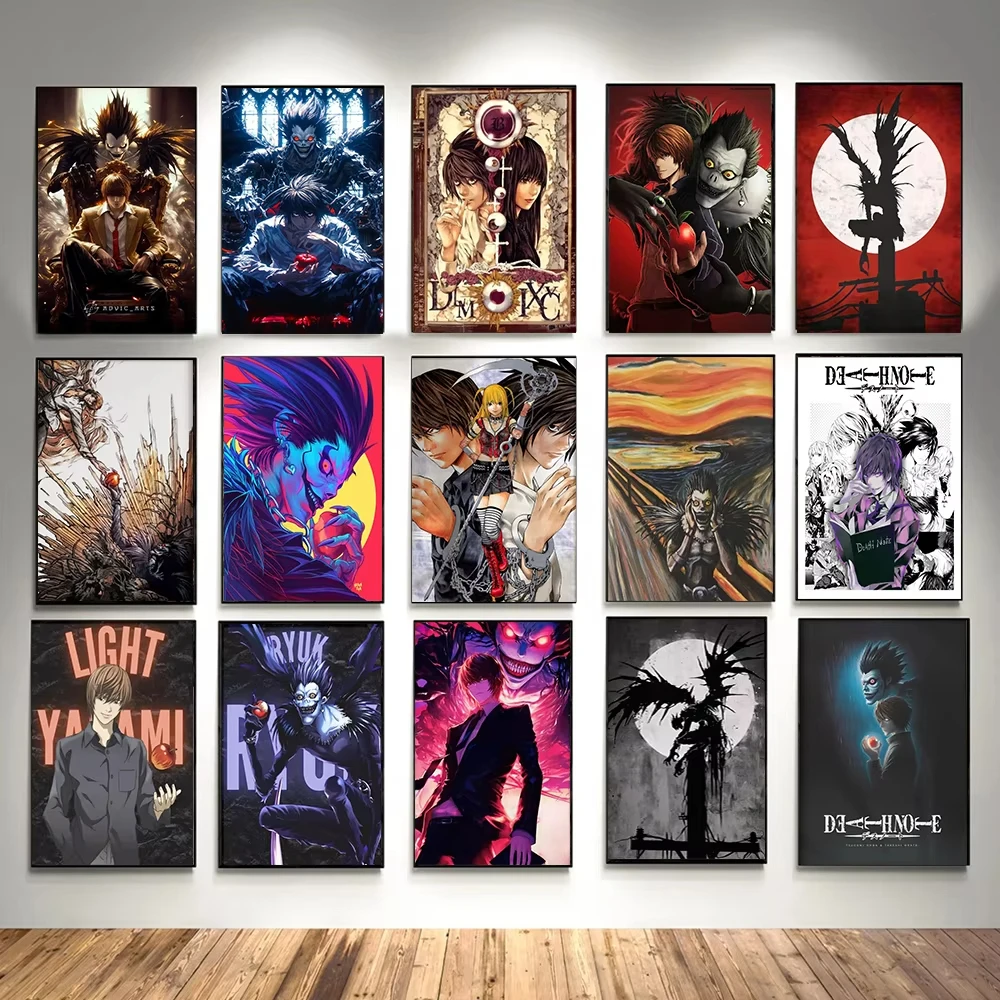 مذكرة الموت اليابانية التشويق أنيمي المشارك HD جودة عالية كول ياغامي ضوء الرسم على لوحات القماش الجدارية لعبة غرفة ديكور المنزل الهدايا