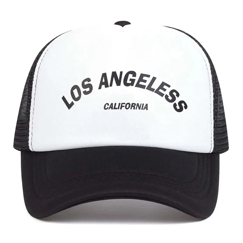 Mężczyźni Kobiety LOS ANGELES Czapka z daszkiem Moda Letnie Oddychające Siatkowe Czapki Snapback Czapki Unisex Trucker Czapki Hip Hop Gorras