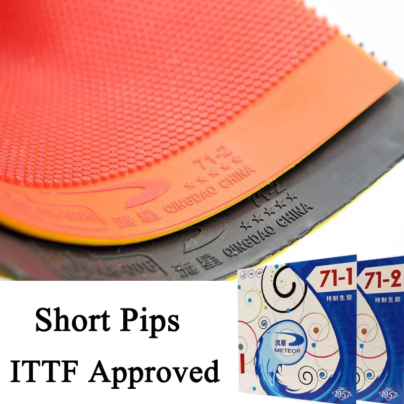 

Meteor 71-1 71-2 Table Tennis Rubber Short Pips with 1.5mm/1.8mm Yellow Sponge ITTF Approved Ping Pong Rubber for Weird Sinking
