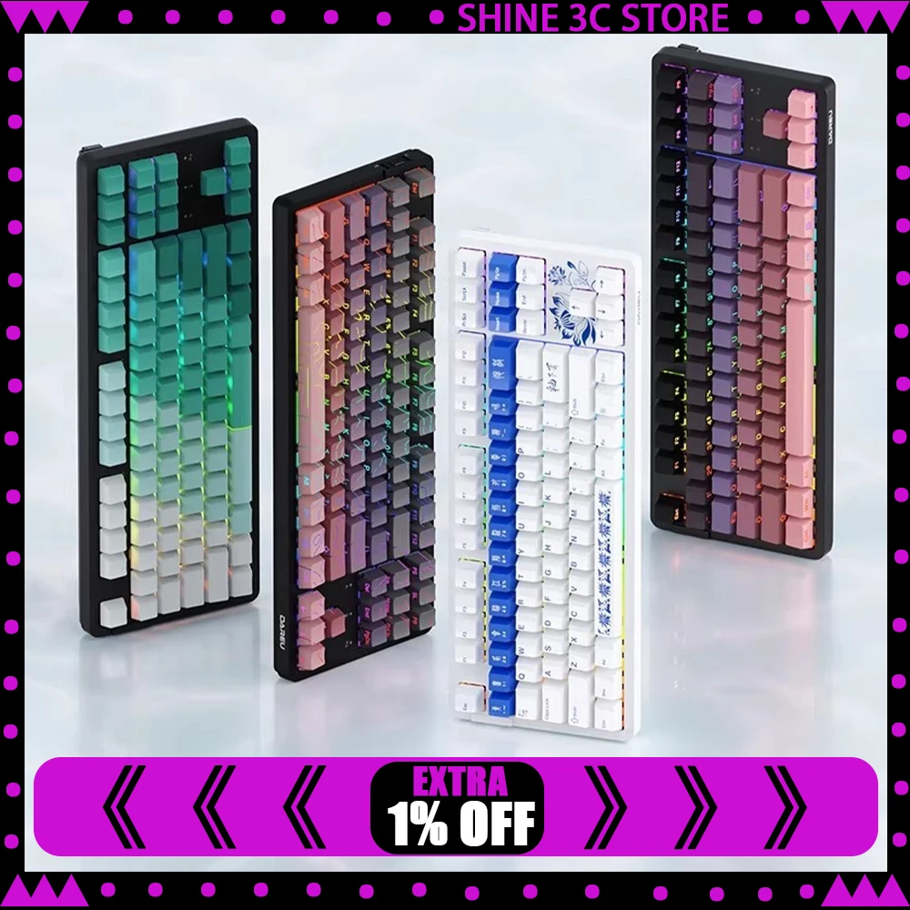 

DAREU EK87PRO Wireless Keyboard 8000 mAh Battery Gasket Structure Gaming Keyboard Three Mode Link For CSGO Pc Accessories Gifts