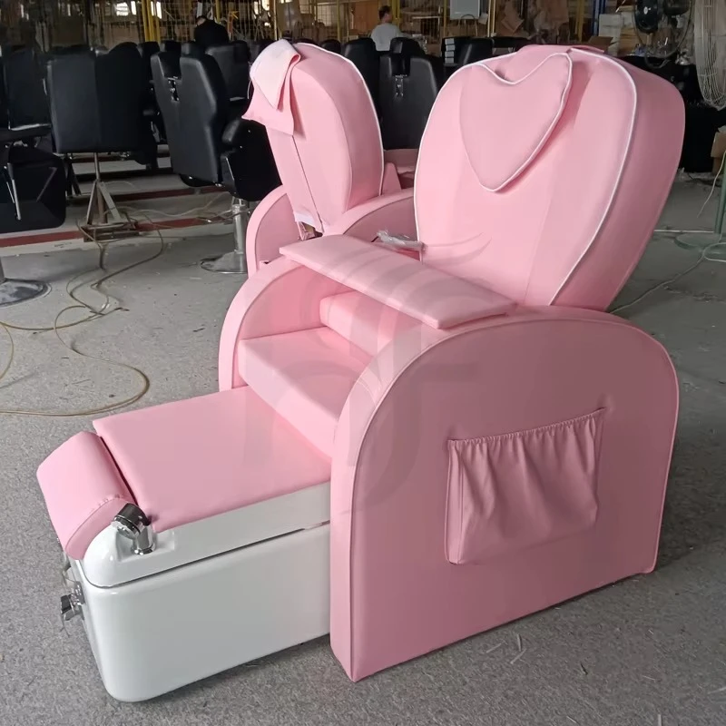 Heart Pink Pedicure Chair Foot Spa Massage No Plumbing Pipeless Nail Salon Manicure Pedicure Chair