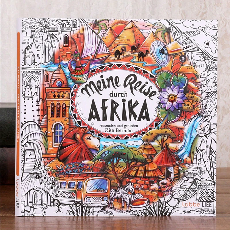 

1pcs Creative Coloring Book; Adult Coloring Book; African Journey Coloring Book; Birthday Gift; Festival Gift.