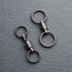 Titanium Alloy With Lock Key Chain Men Can Rotate 360° Mini Car Keychain Key Ring High Quality EDC Connecting Buckle