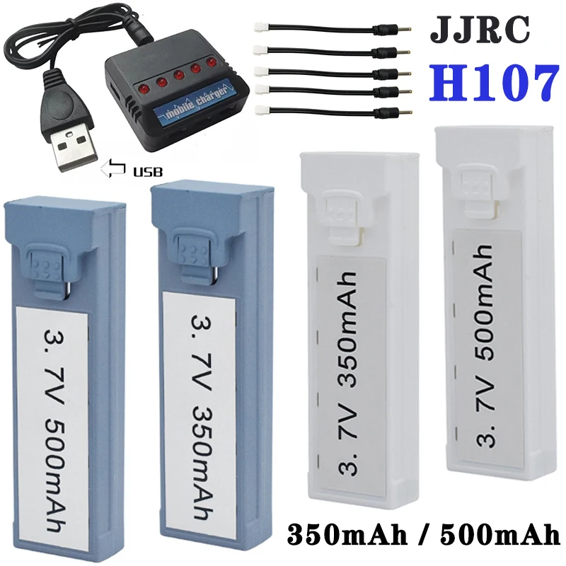 Baterai Drone 3.7V 500mAh 350mAh untuk JJRC H107 baterai Drone Mini RC aksesori asli suku cadang baterai Drone untuk JJRC H107