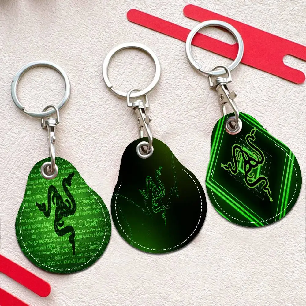 R-RAZER Logo Mini Water Drop Shape Community Access Card Holder Elevator Card Sensor Drop Card Protector Keychain