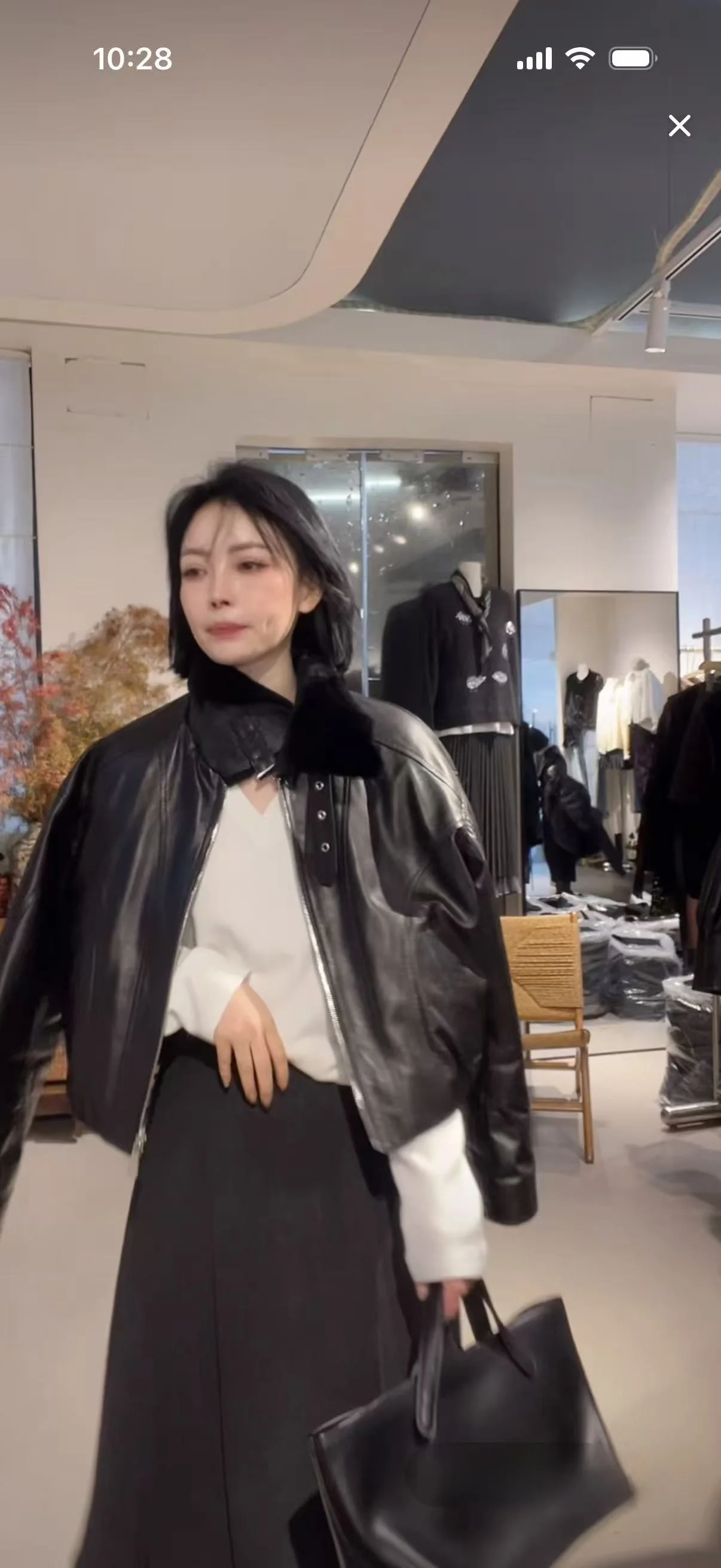 Winter New Sle Women's ort Genuine Leather Jaet eepskin down Jaet High-End Feelings Coat Zipper Closure Long Sve