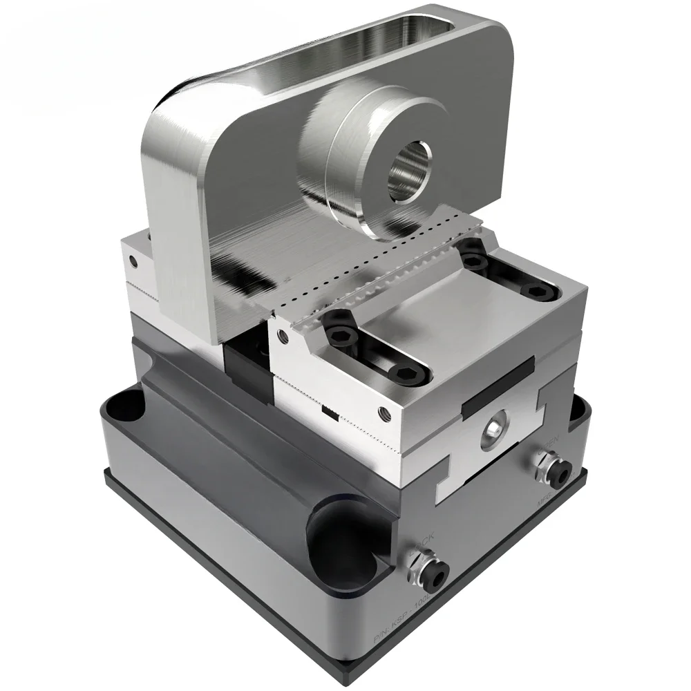 KSP-100 China Wholesale self-centering  precision air pneumatic vise workholding with serrated steel hard jaws YZ-100