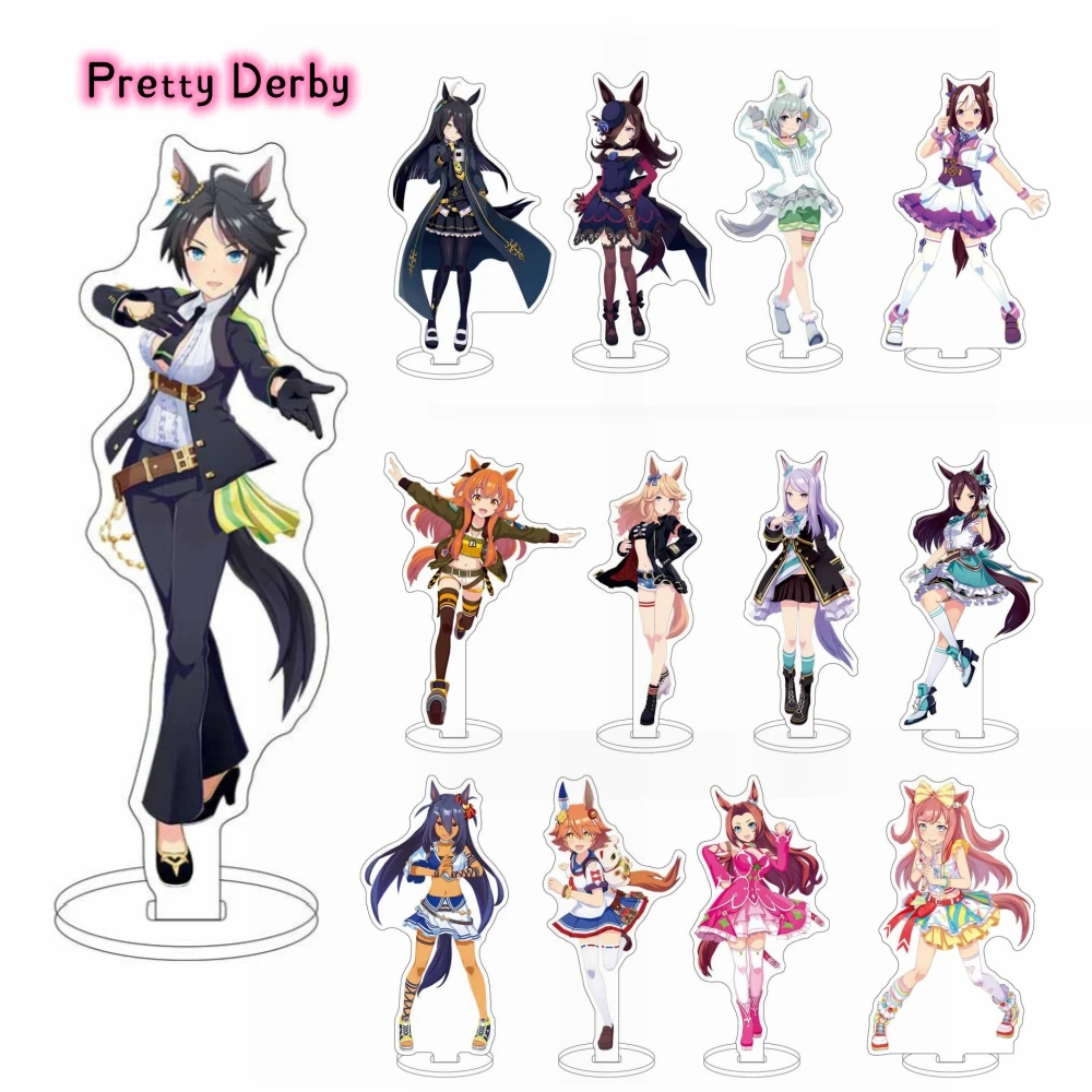 

Anime Pretty Derby Character Model Figure Acrylic Hd KEYCHAIN Design Stands Model Sweet Lovely Girls Desk Decor Xmas Gift