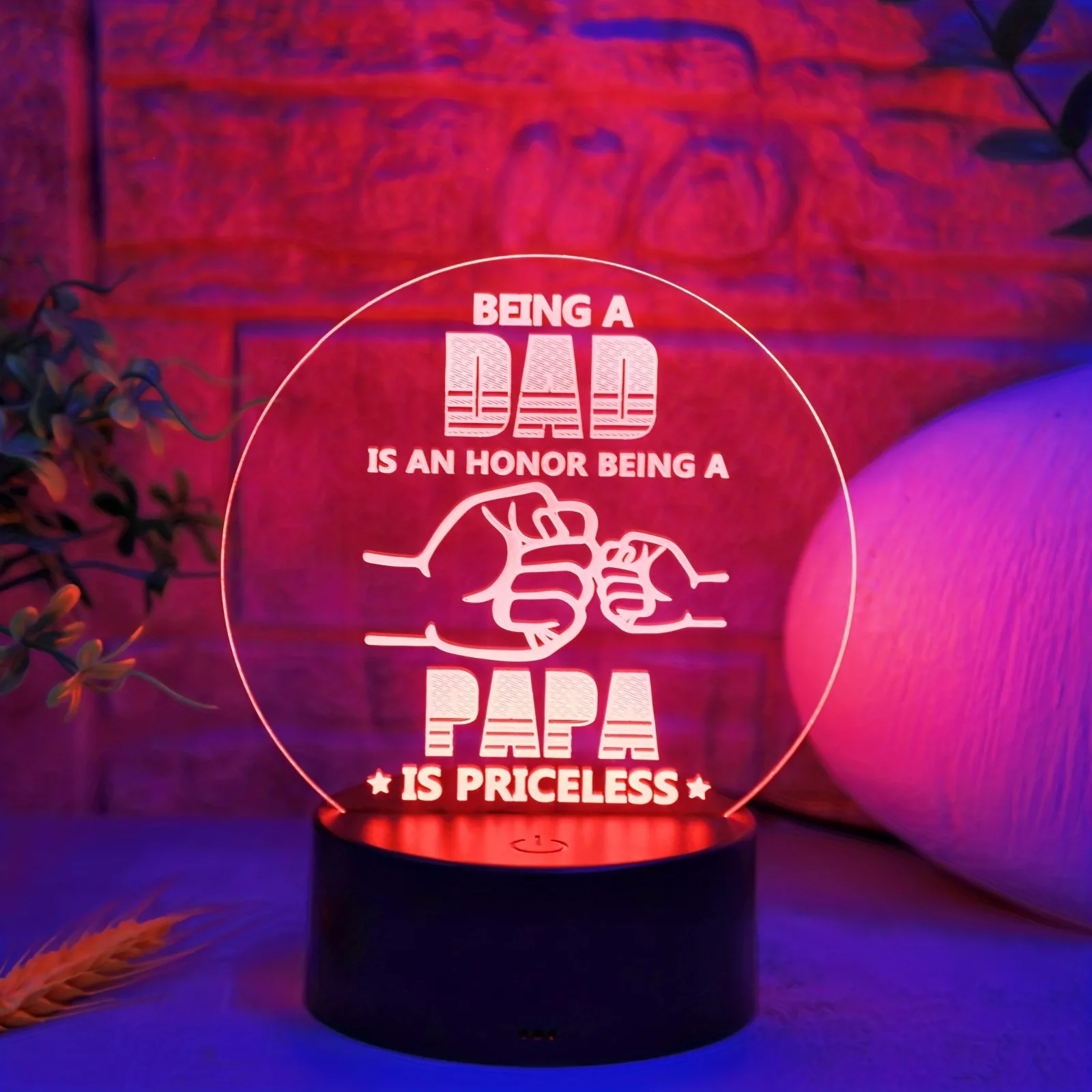 1pcs Father\'s Day 3D night light, Father\'s Day, birthday gift night light for father, grandfather. Festive atmosphere lights.