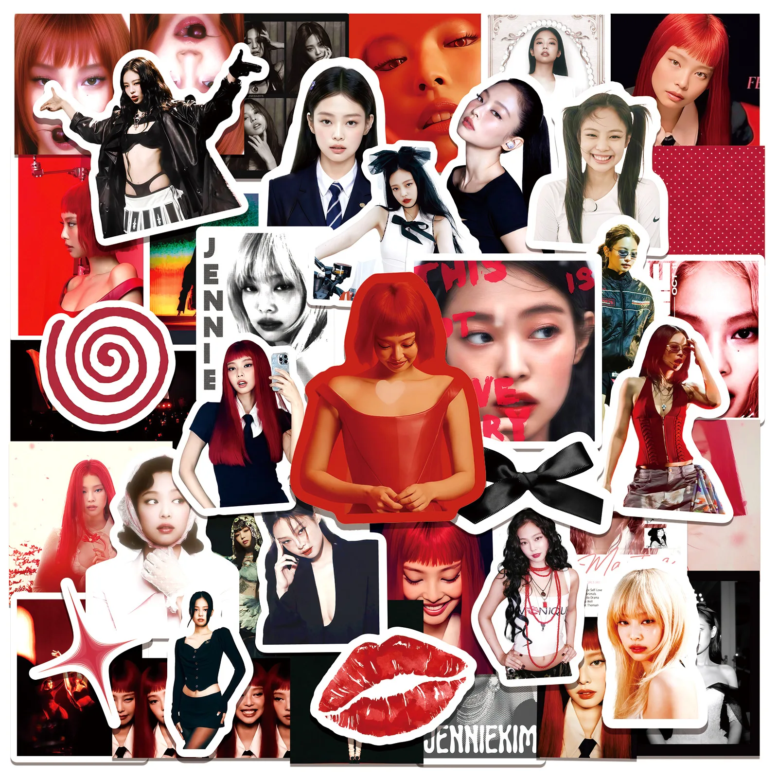 50Pcs Jennie Stickers Jennie Ruby DIY Stickers Scrapbooking Phone Luggage Skateboard Waterproof Decals