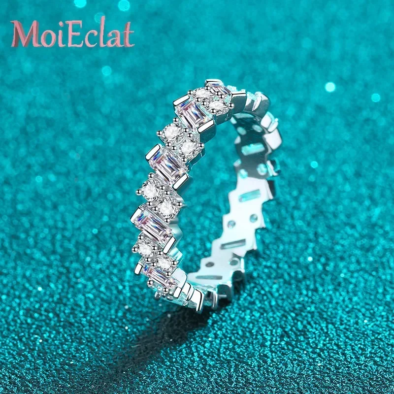 MoiEclat Store Platinum PT950  Thorn Shaped Ring for Women, Full Circle Inlaid Premium 3.08ct Moissanite Gemstones Wedding Rings