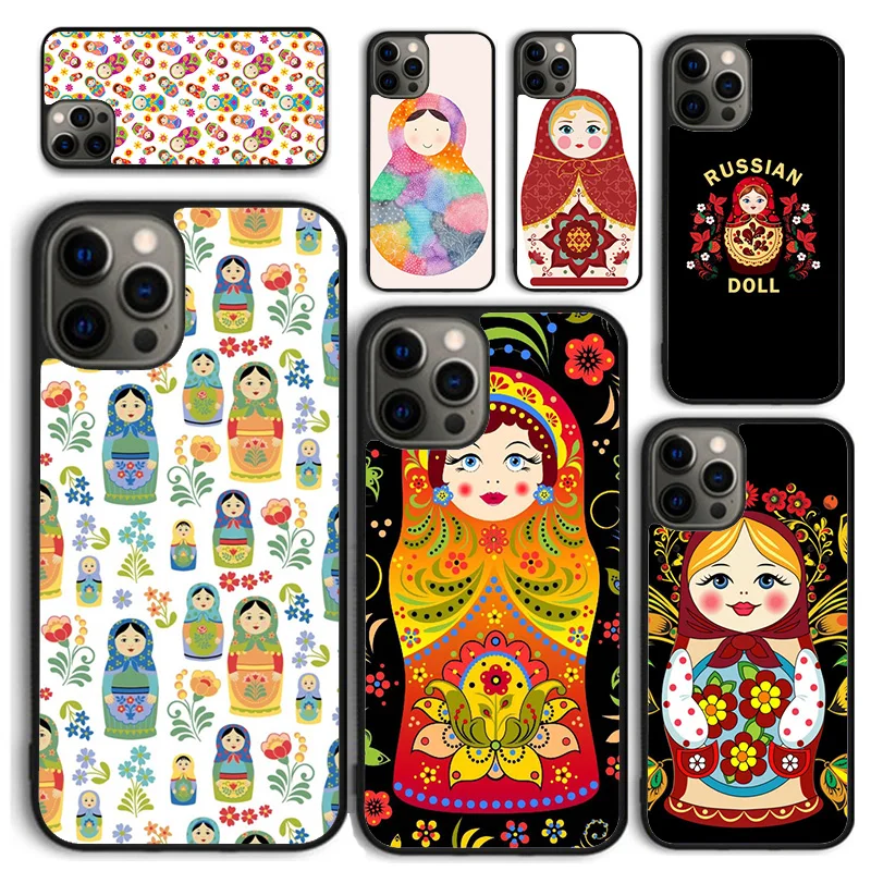 Rosyjskie lalki matrioszki etui na telefon iPhone 15 14 12 13 mini 6 7 8 PLUS X XS 11 PRO MAX SE 2020 etui Fundas