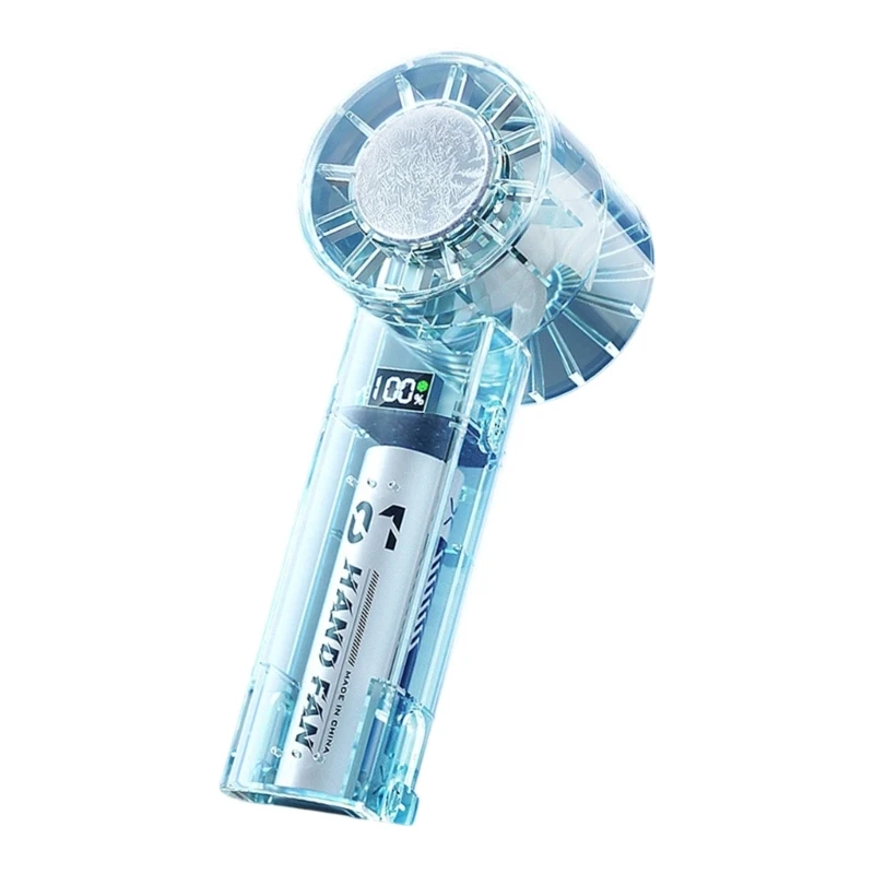  Transparent Mini Fan With Semiconductor Ice Mode 42000RPM Motor Hand Fan For Indoor Outdoor Use