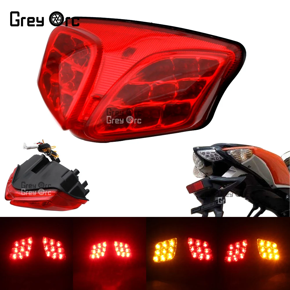 

For Suzuki K8 K9 K11 GSX-R 600 750 2008-2012 GSXR 1000 2009-2016 Integrated LED Rear Tail Light Turn Signal RED