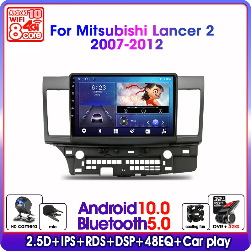 

Android 10.0 2 Din Car Radio For Mitsubishi Lancer 2007-2012 4G NET+WiFi RDS DSP IPS Video Audio Multimedia Player Split Screen