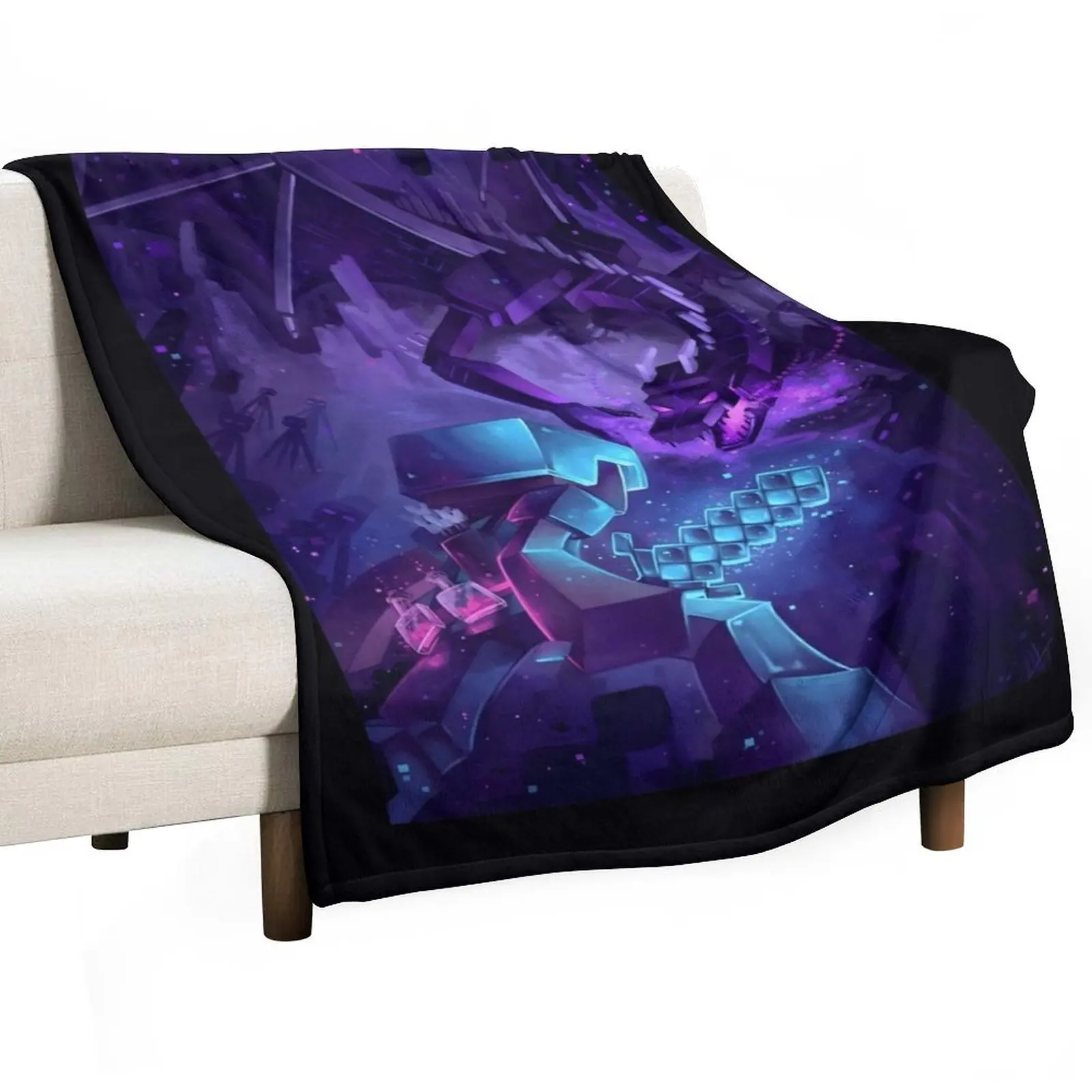 Steeve vs ender dragon Classic \t\t Throw Blanket For Sofa Thin Decoratives Luxury Blankets For Sofas Blankets