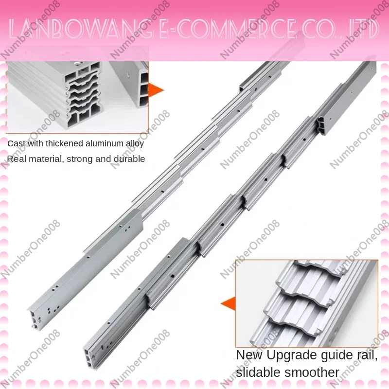 Cheap5/6 Hidden Folding Table Rails Aluminum Telescopic Cabinets Dining Slide Rails Flat Push Folding Table Hardware Ac