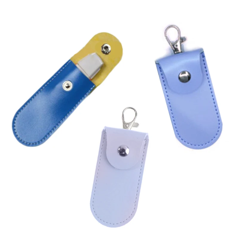 1pc Leather Key Ring Holder Pouch Bag Case Protective Cover For Usb Flash Drive Pendrive Memory Stick OTG U Disk Storage Bags