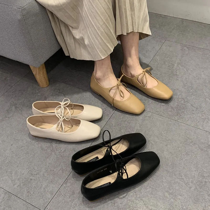 2024 Women Casual Flats Comfortable Soft Boat Shoes Loafers Ballerina Shallow Round Toe Ballet Flat Shoes Women Slip On Side