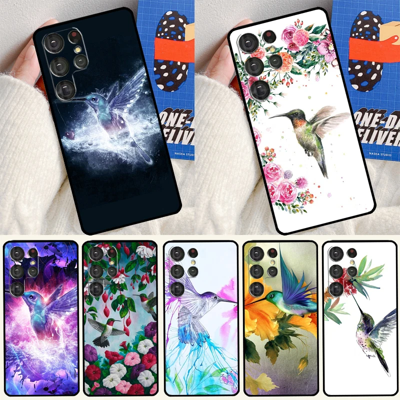 Funda de teléfono colibrí para Samsung Galaxy S25 Ultra S24 Ultra S9 S10 S20 S21 S22 Plus S23 S24 FE