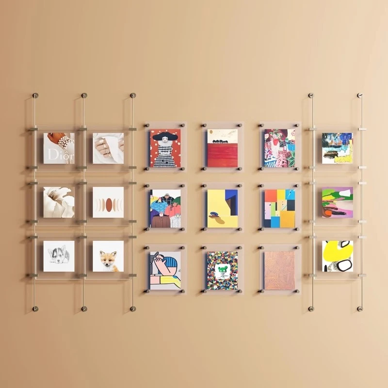 لوحة معلقة على شكل عمود معدني من الأكريليك على الطراز الحديث لغرفة المعيشة، صورة كرتونية، جدار الممر، جهاز عرض، فن بلا حدود