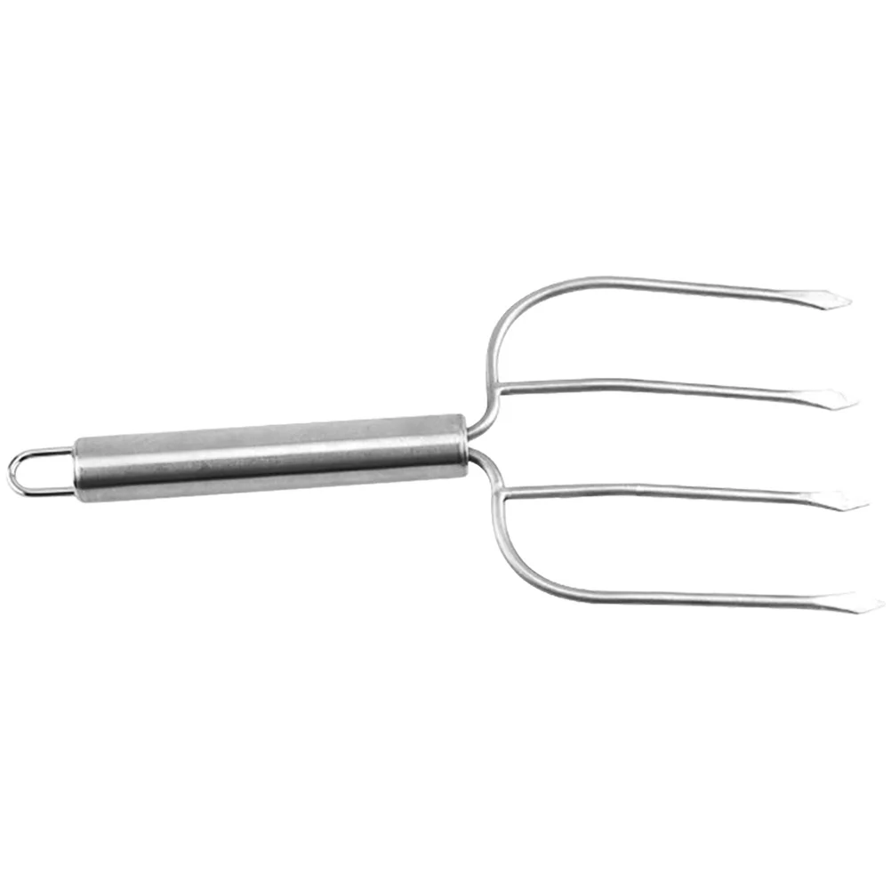 Tenedor de cocina para barbacoa de acero inoxidable, palo para asar multifuncional para acampar, Picnic, asar carne, pollo, filete, cordero al aire libre