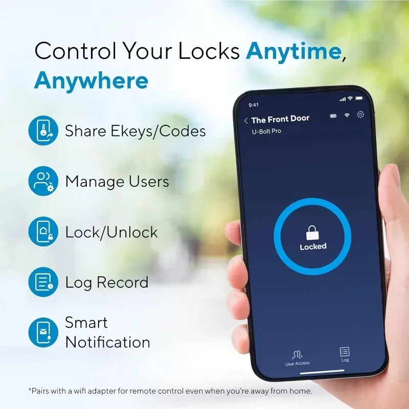 Smart Lock - ULTRALOQ U-Bolt Pro with WiFi Bridge, 7-in-1 Fingerprint Keyless Entry Door Lock, App Remote Control