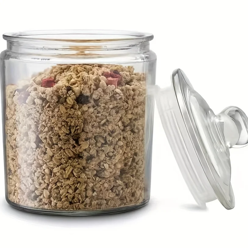 2L large-capacity sealed glass jar, with 1 pen + 1 spoon + 1 sticker, aromatherapy dried flower storage bottle, handmade DIY decorative art jar