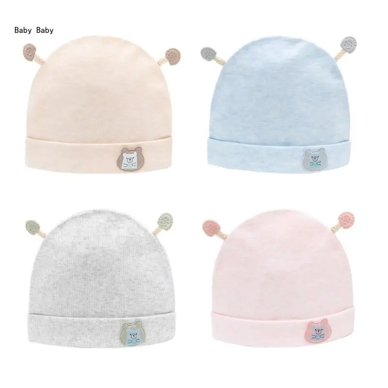 Stylish Infant Bonnet 0-3 Months Boys Girls Thin Hat Soft & Breathable Baby Hat Newborn Fetal Caps for Indoor Outdoor Q81A