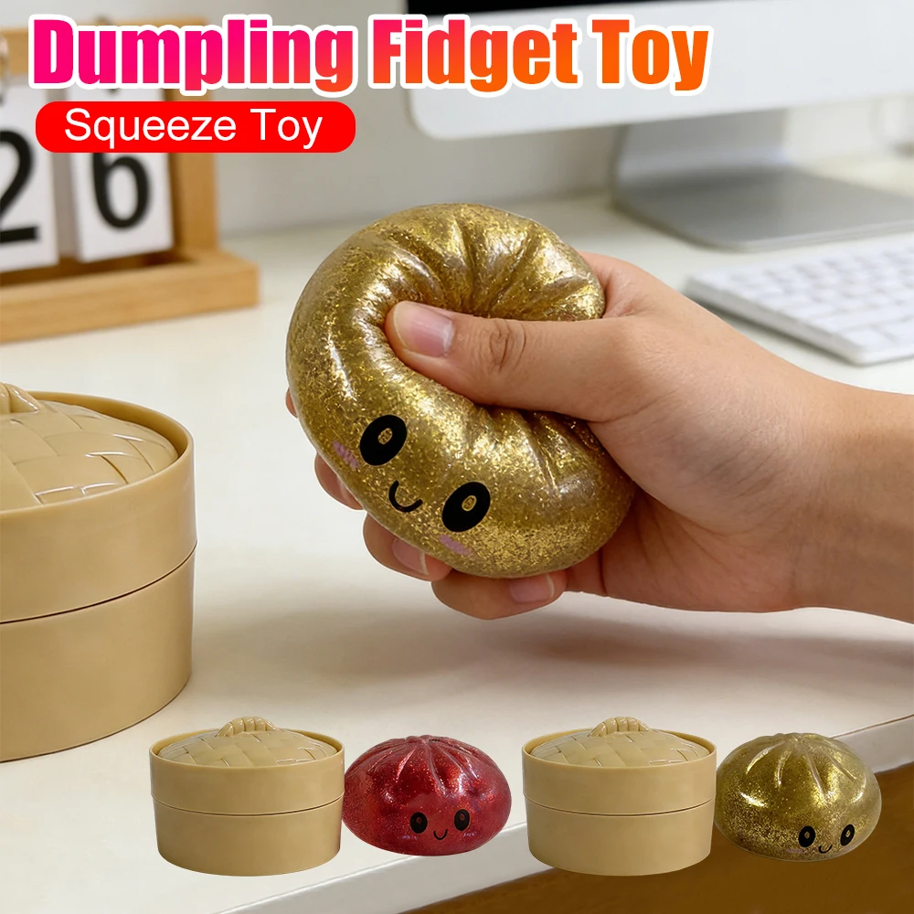 

Блестящая игрушка-антистресс в виде пельменя, милая мягкая имитация пельменя, сжимаемый шарик из теста, блестящая игрушка-антистресс в виде пельменя