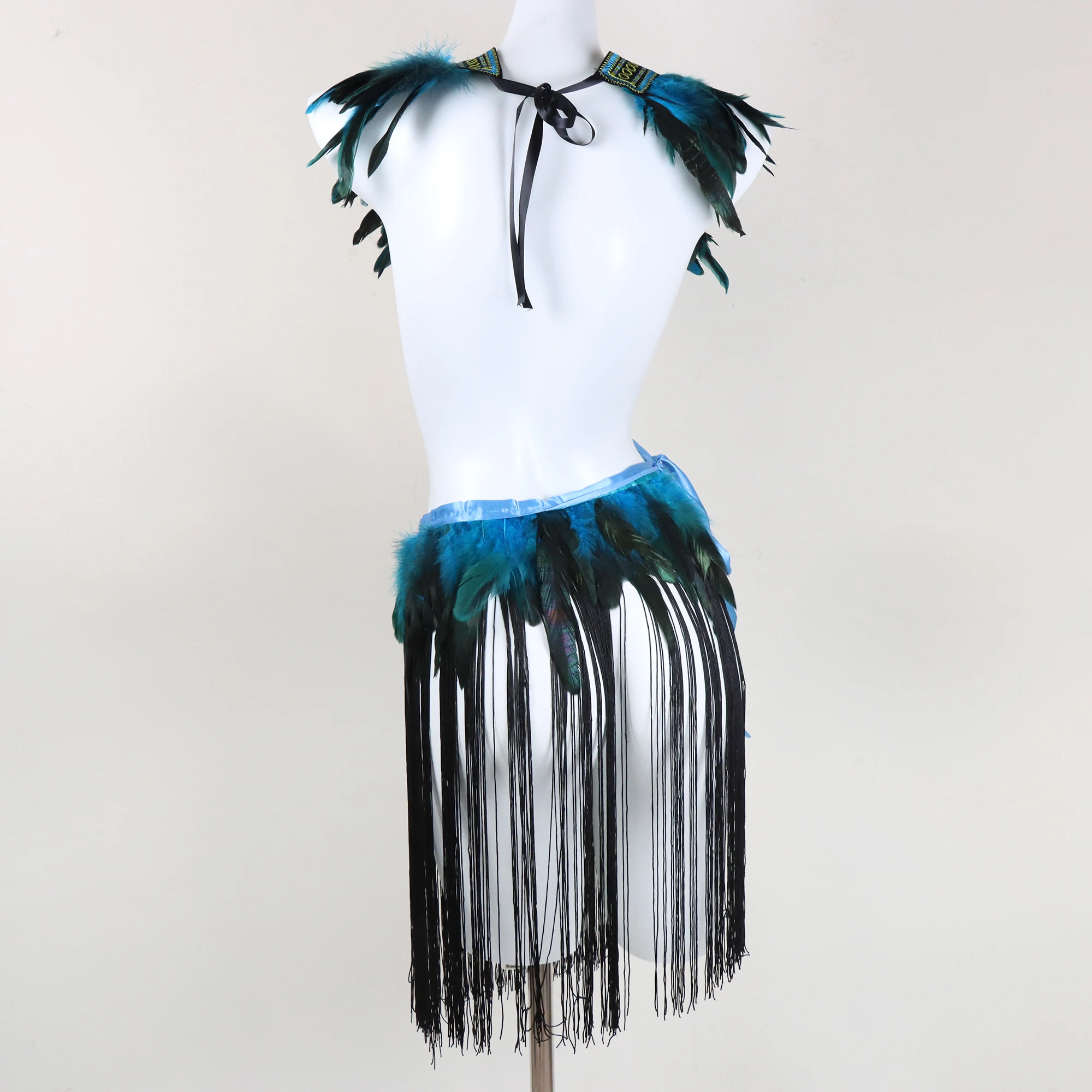 Vintage Punk Goth Feather Collar Shoulder Women Lace Bolero Jacket Shrug Birds Witch Cosplay Wrap Halloween Party Rave Costume