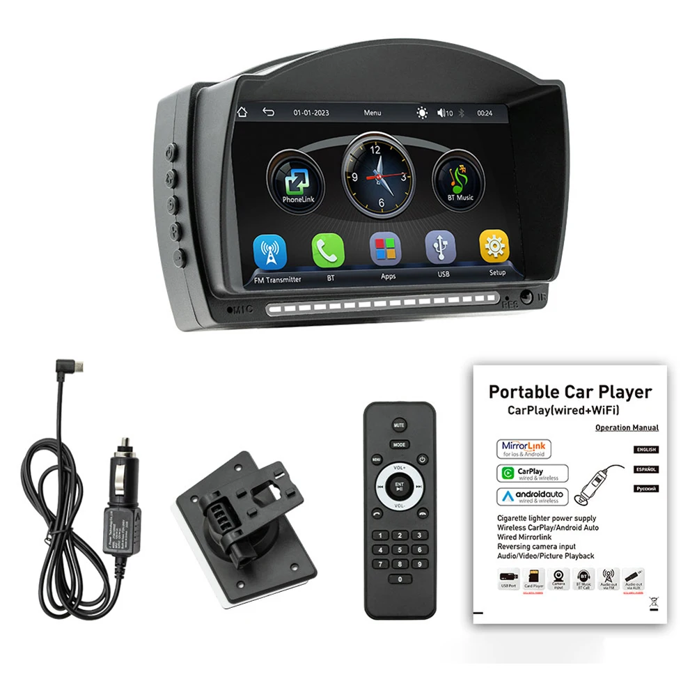 Car Radio MP5 Player Wireless For Android AUTO/IOS CarPlay 4.7In IPS Screen V5.0 Function Support RCA Video/audio Output USB