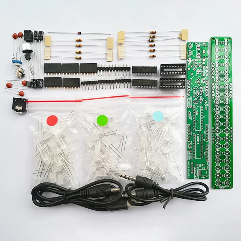 1 Set Electronic DIY Making Kits Sound Spectrum Level RGB LED Flashing FED-201 Dropshipping